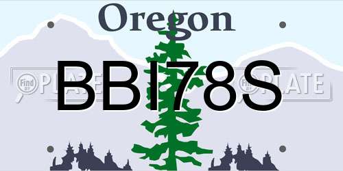 BBI78S Oregon License Plate