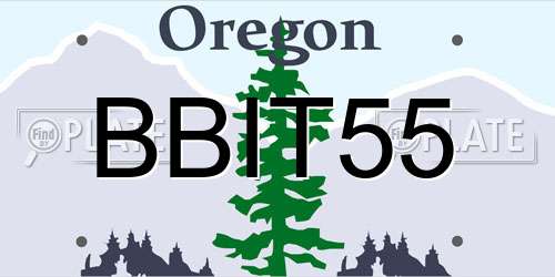 BBIT55 Oregon License Plate