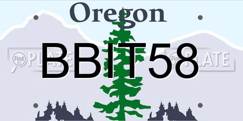 BBIT58 Oregon License Plate