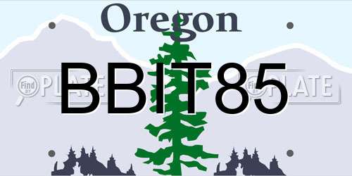 BBIT85 Oregon License Plate