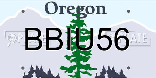 BBIU56 Oregon License Plate