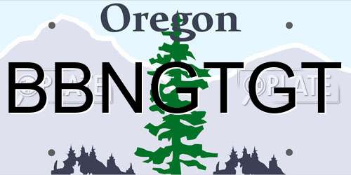 BBNGTGT Oregon License Plate