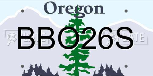 BBO26S Oregon License Plate