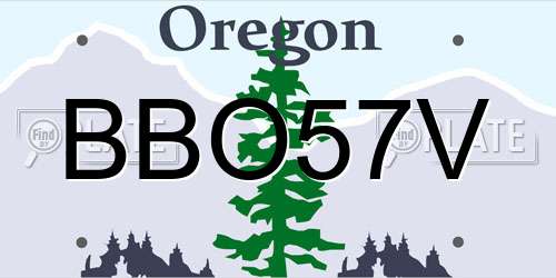 BBO57V Oregon License Plate