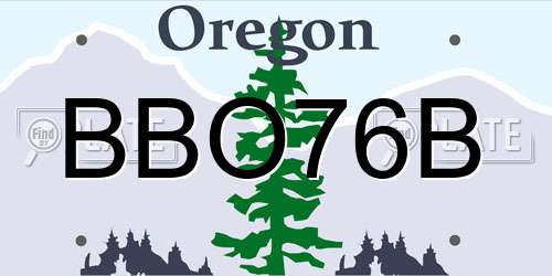 BBO76B Oregon License Plate
