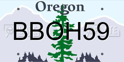 BBOH59 Oregon License Plate