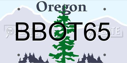 BBOT65 Oregon License Plate