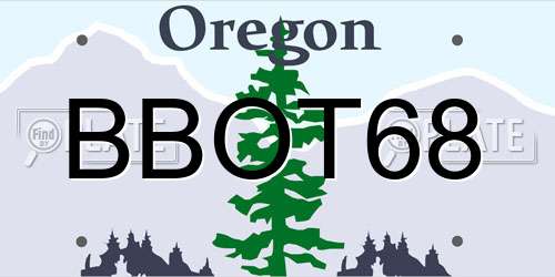 BBOT68 Oregon License Plate