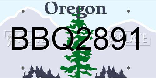 BBQ2891 Oregon License Plate