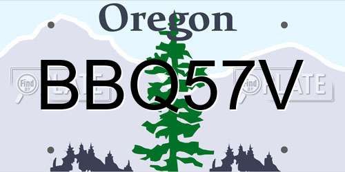 BBQ57V Oregon License Plate