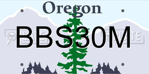 BBS30M Oregon License Plate