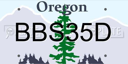 BBS35D Oregon License Plate