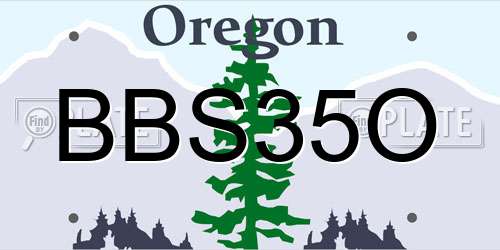 BBS35O Oregon License Plate