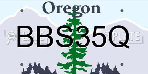 BBS35Q Oregon License Plate
