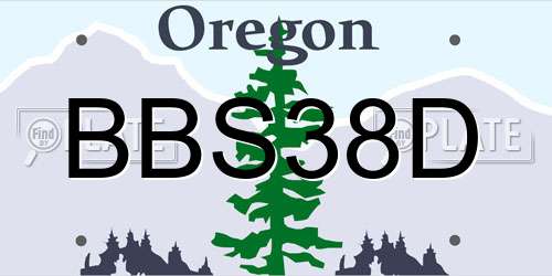 BBS38D Oregon License Plate