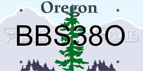 BBS38O Oregon License Plate