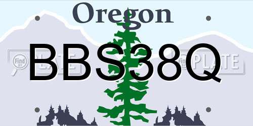 BBS38Q Oregon License Plate