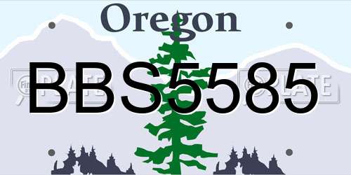 BBS5585 Oregon License Plate