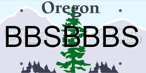 BBSBBBS Oregon License Plate