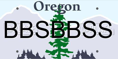 BBSBBSS Oregon License Plate
