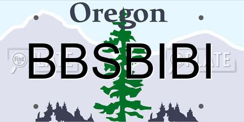 BBSBIBI Oregon License Plate