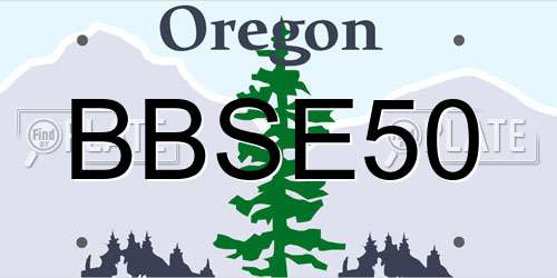 BBSE50 Oregon License Plate