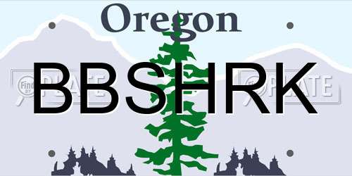 BBSHRK Oregon License Plate