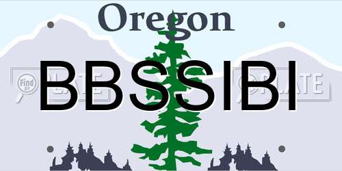 BBSSIBI Oregon License Plate