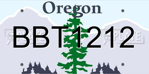 BBT1212 Oregon License Plate