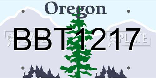 BBT1217 Oregon License Plate