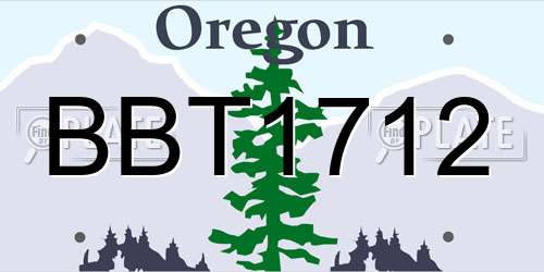 BBT1712 Oregon License Plate