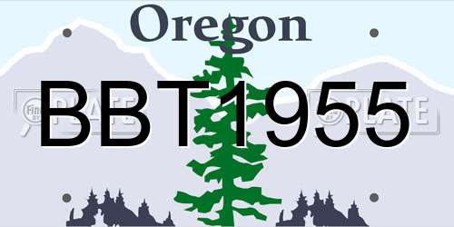 BBT1955 Oregon License Plate