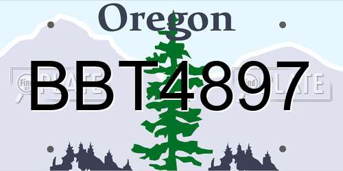 BBT4897 Oregon License Plate