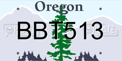 BBT513 Oregon License Plate