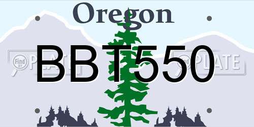 BBT550 Oregon License Plate