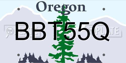 BBT55Q Oregon License Plate
