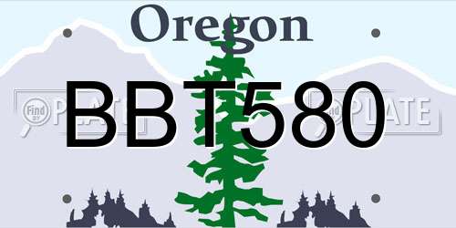 BBT580 Oregon License Plate