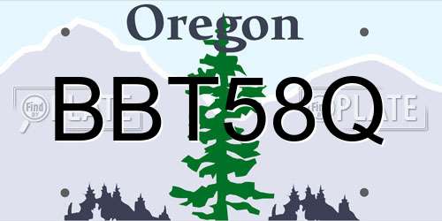 BBT58Q Oregon License Plate