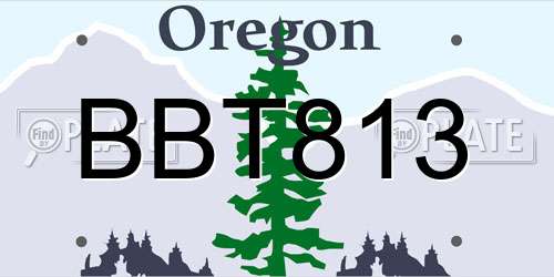 BBT813 Oregon License Plate