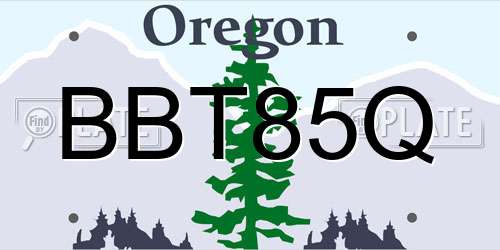 BBT85Q Oregon License Plate