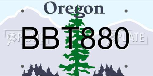 BBT880 Oregon License Plate