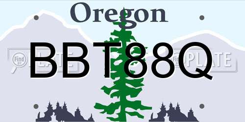 BBT88Q Oregon License Plate