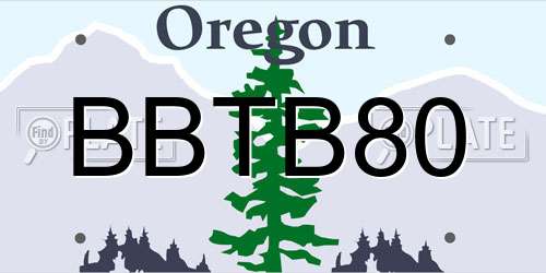 BBTB80 Oregon License Plate
