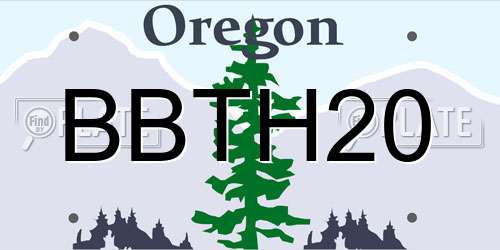 BBTH20 Oregon License Plate