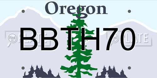 BBTH70 Oregon License Plate