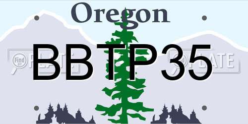 BBTP35 Oregon License Plate