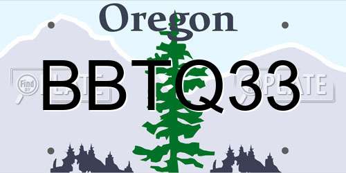 BBTQ33 Oregon License Plate