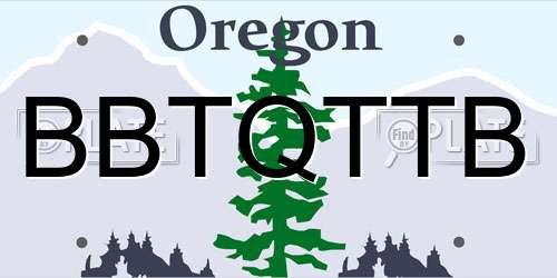 BBTQTTB Oregon License Plate