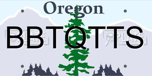 BBTQTTS Oregon License Plate