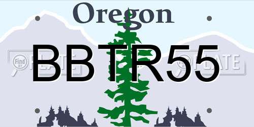 BBTR55 Oregon License Plate